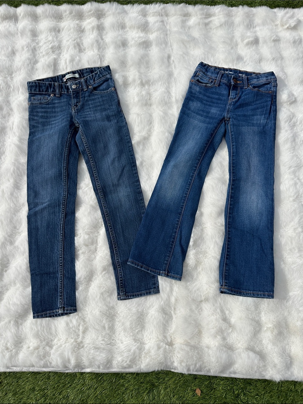 Levi’s boyfriend and old navy bootcut jeans. Size 7 girls